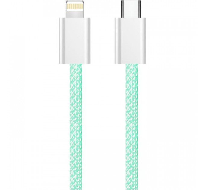 Дата кабель USB-C to Lightning 1.0m 27W green ColorWay (CW-CBPDCL061-G)