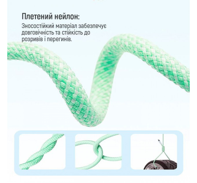 Дата кабель USB-C to Lightning 1.0m 27W green ColorWay (CW-CBPDCL061-G)