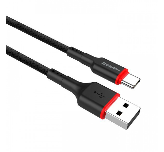 Дата кабеля USB 2.0 AM to USB-C 1.0m 2.4А black ColorWay (CW-CBUC064-BK)