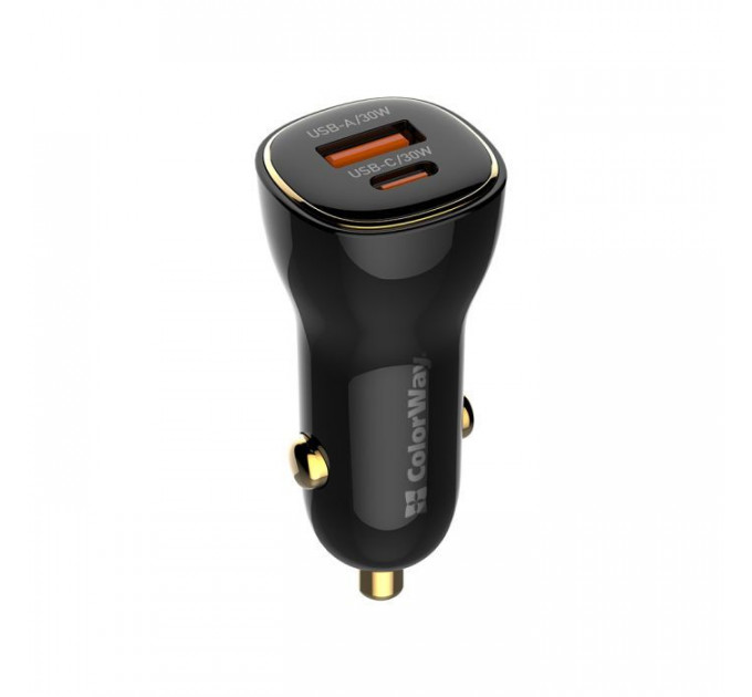 Зарядное устройство для ColorWay PowerDelivery PPS USB (USB-A+USB-C) (60W) Black (CW-CHA046PD-BK)