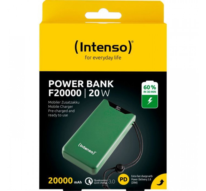 Батарея універсальна Intenso F20000 20000mAh PD\/18W, QC3.0, green (7332057)