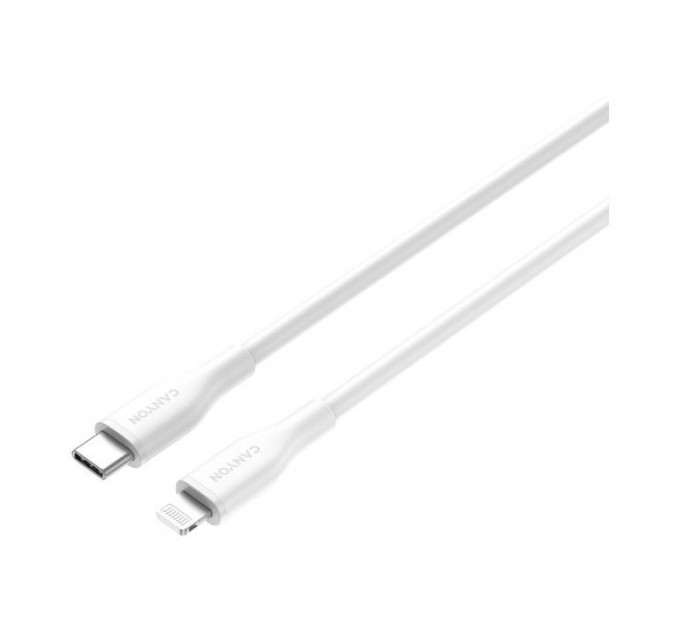 Дата кабель USB-C to Lightning 1.0m CLNM60 C-L 60W MFI Silicon White Canyon (CNS-CLNM60SC10W)