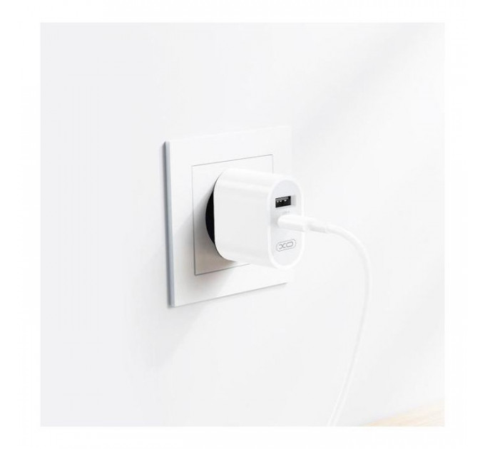 Зарядний пристрій XO L97 (1Type-C\/1USB\/2.4A) + USB - MicroUSB White (XO-L97-MC)