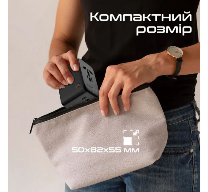 Зарядний пристрій Promate tripmate-gan100