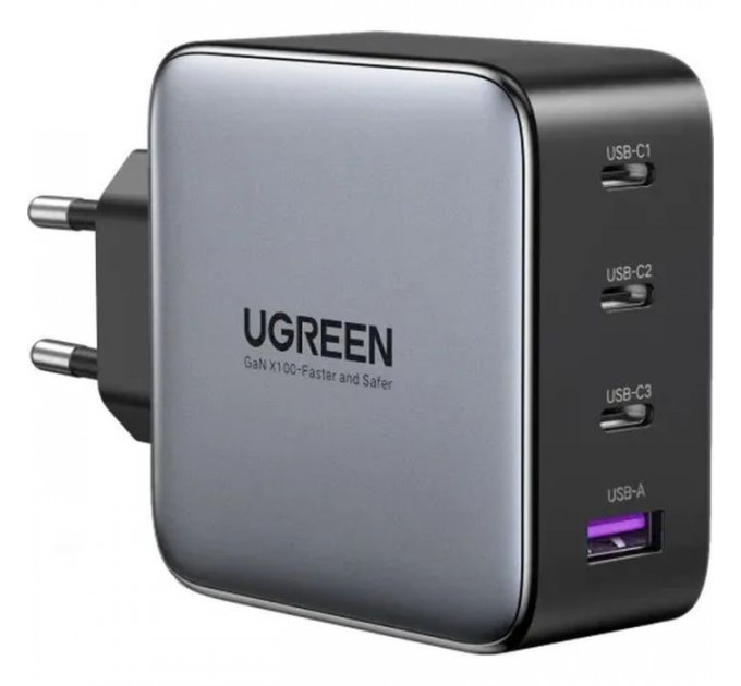 Зарядний пристрій Ugreen 4xUSB 100W (3xUSB-C+USB-A) Gan Tech Fast GAN Charger black CD226 (40747) Зарядний пристрій Ugreen 4xUSB 100W (3xUSB-C+USB-A) Gan Tech Fast GAN Charger black CD226 (40747)