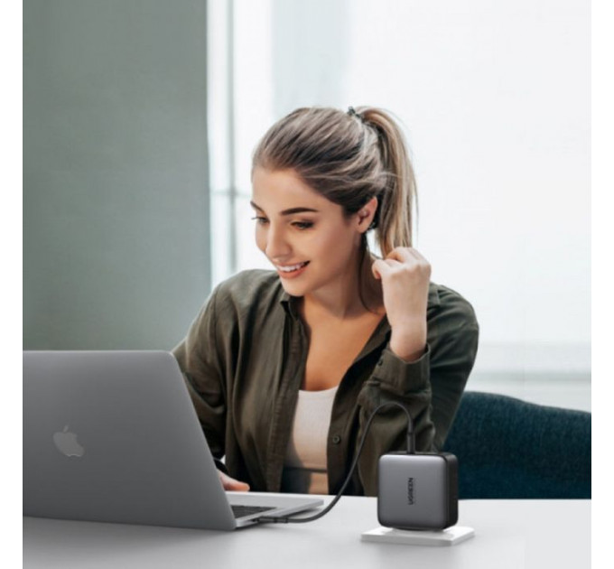 Зарядний пристрій Ugreen 4xUSB 100W (3xUSB-C+USB-A) Gan Tech Fast GAN Charger black CD226 (40747)