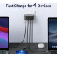 Зарядний пристрій Ugreen 4xUSB 100W (3xUSB-C+USB-A) Gan Tech Fast GAN Charger black CD226 (40747)