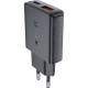 Зарядний пристрій Acefast 2xUSB 30W (USB-C+USB-A) Gan A69 ultra-thin Fast Charger Black (6974316282709)