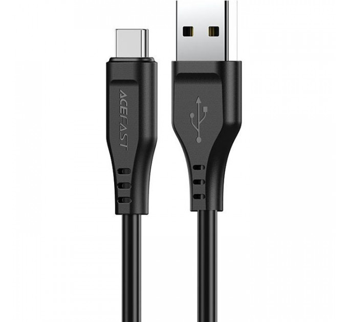 Дата кабель USB 2.0 AM to USB-C 1.2m 3.0A TPE Black Acefast (6974316280866)
