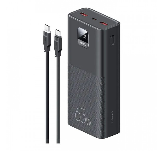 Батарея универсальная Usams PB68 30000mAh PD\/3.0\/65W, QC\/3.0, Black (ATXLOGTC01)