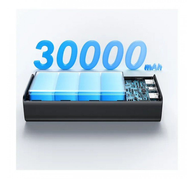 Батарея универсальная Usams PB68 30000mAh PD\/3.0\/65W, QC\/3.0, Black (ATXLOGTC01)
