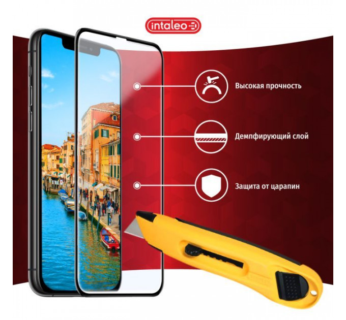 Стекло защитное Intaleo Full Glue Apple iPhone 11 Black (1283126496301)