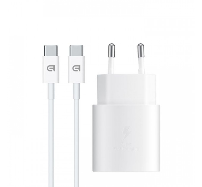Зарядний пристрій Armorstandart AR-TA800W USB-C 25W White + cable USB-C to USB-C (ARM63804)