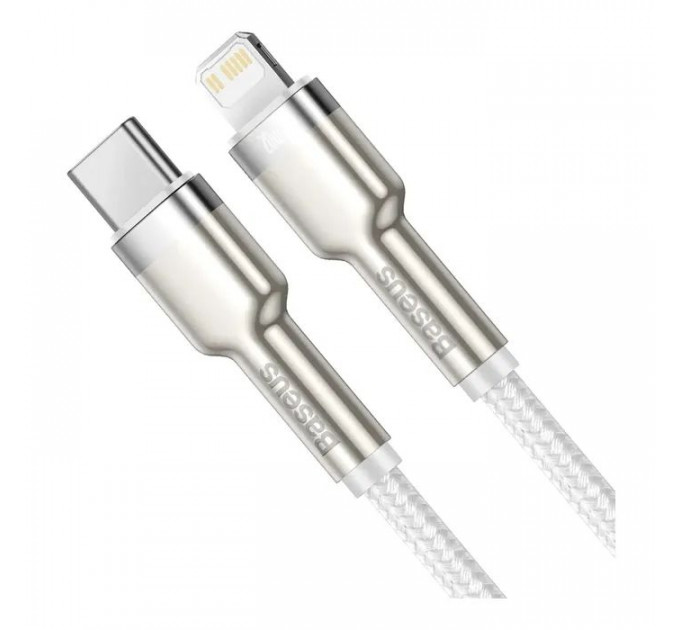 Дата кабель USB-C to Lightning 1.0m Cafule Metal PD 20W white Baseus (CATLJK-A02)