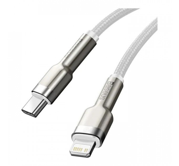 Дата кабель USB-C to Lightning 1.0m Cafule Metal PD 20W white Baseus (CATLJK-A02)