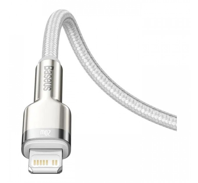 Дата кабель USB-C to Lightning 1.0m Cafule Metal PD 20W white Baseus (CATLJK-A02)