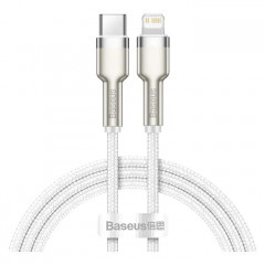 Дата кабель USB-C to Lightning 2.0m Cafule Metal PD 20W white Baseus (CATLJK-B02)