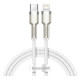 Дата кабель USB-C to Lightning 2.0m Cafule Metal PD 20W white Baseus (CATLJK-B02)