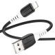 Дата кабель USB 2.0 AM to Lightning 1.0m 2.4A silicone X82 black HOCO (6931474768537)