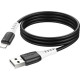 Дата кабель USB 2.0 AM to Lightning 1.0m 2.4A silicone X82 black HOCO (6931474768537)