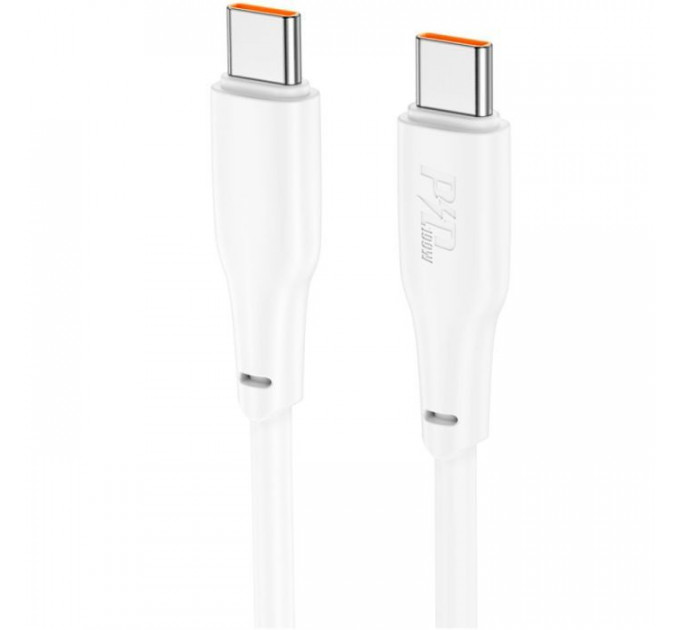Дата кабель USB-C to USB-C 1.0m 100W TPE X93 white HOCO (6931474790712)