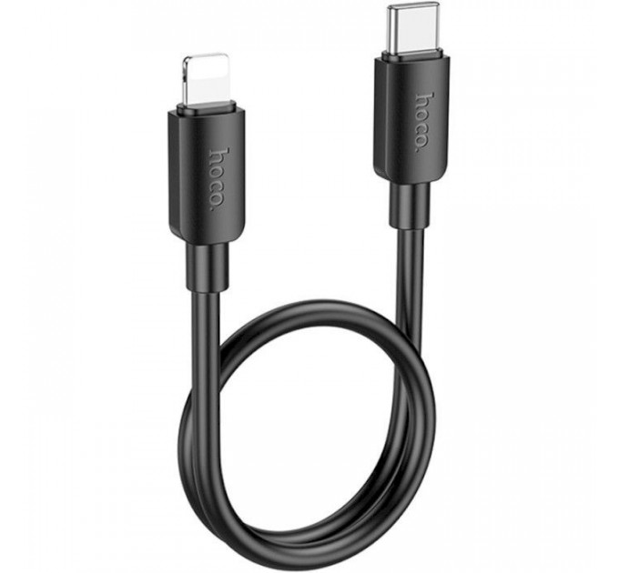 Дата кабель USB-C to Lightning 0.25m Hyper PD X96 black HOCO (6942007609364)