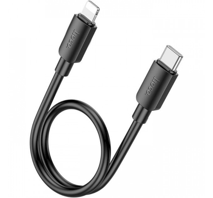 Дата кабель USB-C to Lightning 0.25m Hyper PD X96 black HOCO (6942007609364)