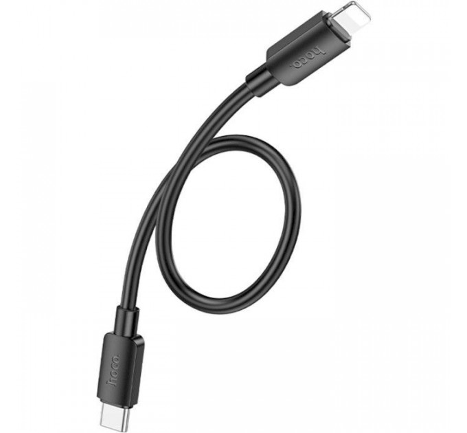 Дата кабель USB-C to Lightning 0.25m Hyper PD X96 black HOCO (6942007609364)