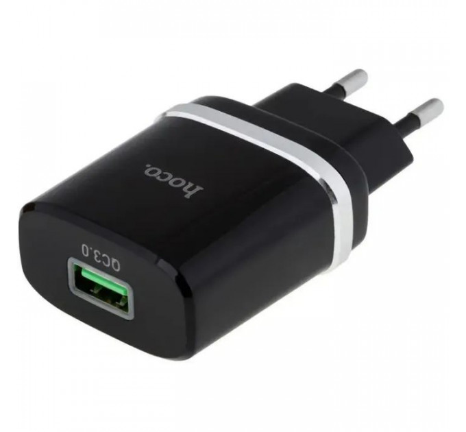 Зарядний пристрій HOCO C12Q Smart USB QC3.0 18W Black (6931474716255)