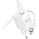 Зарядний пристрій HOCO C147A Charm 1xUSB-C PD20W + 1xUSB QC3.0 + cable USB-C to USB-C White (6942007630290)