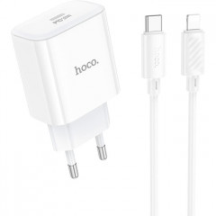 Зарядний пристрій HOCO C76A Pro Majestic USB-C PD30W + cable USB-C to Lightning White (6942007616317)