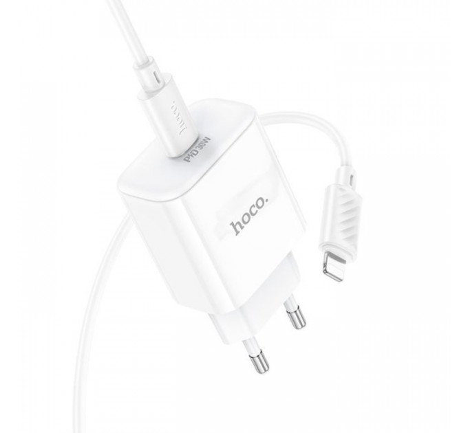 Зарядное устройство HOCO C76A Pro Majestic USB-C PD30W + cable USB-C to Lightning White (6942007616317)