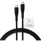 Дата кабеля USB-C to USB-C 2.0m 240W Chip Silicon Black Vinga (VCDCCC2242SB)