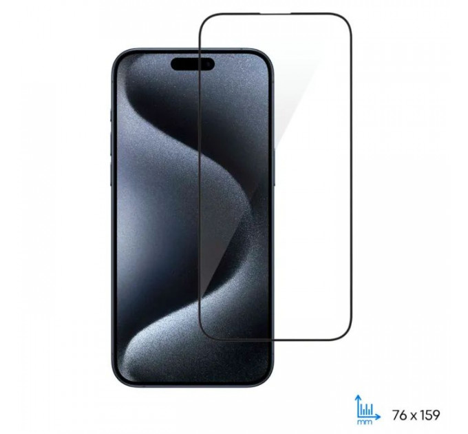 Скло захисне 2E iPhone 15 Pro Max 2.5D FCFG black (2E-IP-15PM-6.7-SMFCFG-BB)