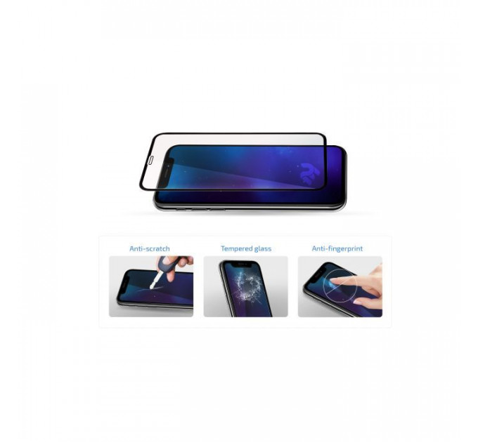 Скло захисне 2E iPhone 15 Pro Max 2.5D FCFG black (2E-IP-15PM-6.7-SMFCFG-BB)