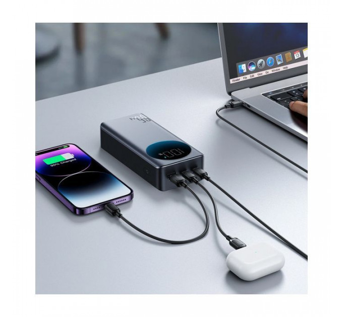 Батарея універсальна JOYROOM 30000mAh 65W PD, QC\/3.0, USB-A, 2xUSB-C In\/Out, Black (JR-PBF05)