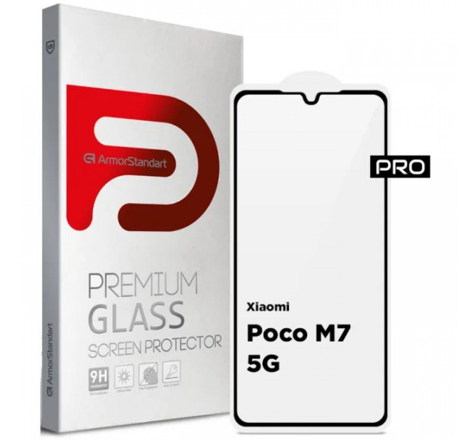 Скло захисне Armorstandart Pro Xiaomi Poco M7 5G Black (ARM85175)