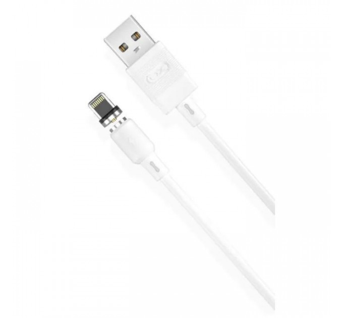 Дата кабель USB 2.0 AM to Lightning 1.0m 2.1A magnetic pvc white XO (NB187-L-1-WH)