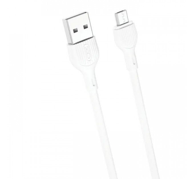 Дата кабель USB 2.0 AM to Micro 5P 1.0m 2.1A white XO (NB200-M-WH)