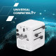 Зарядное устройство Canyon OnTour 20 2xUCB-C + USB-A EU/UK\US/AUS 20W White (CNS-TA20W1005W)