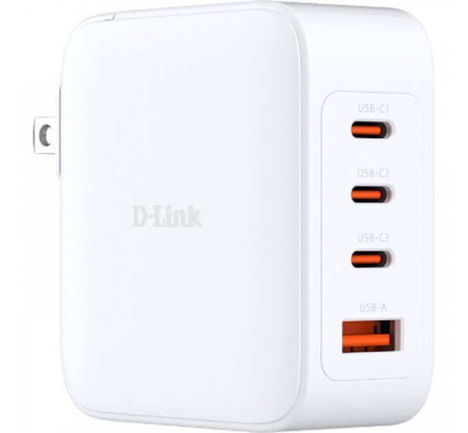 Зарядное устройство D-Link 3xUSB-C + 1xUSB-A 100W GaN white (DCP-101)