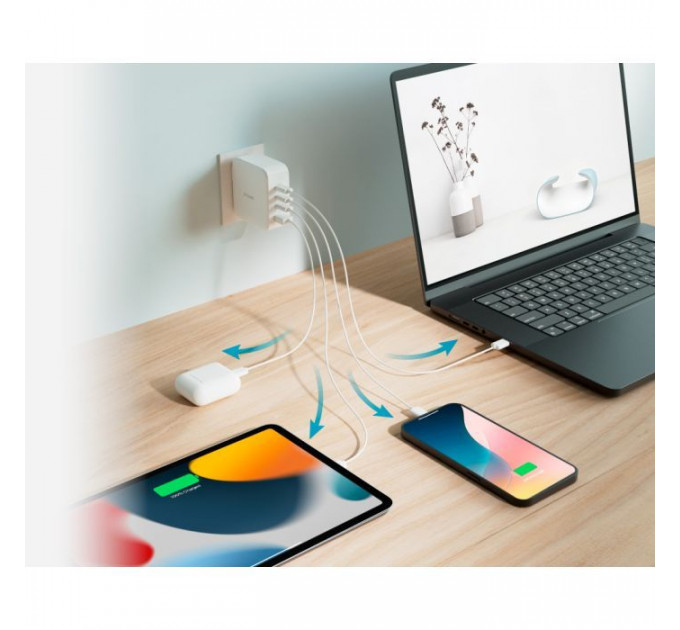 Зарядное устройство D-Link 3xUSB-C + 1xUSB-A 100W GaN white (DCP-101)