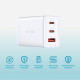 Зарядний пристрій D-Link 2xUSB-C + 1xUSB-A 65W GaN white (DCP-651)