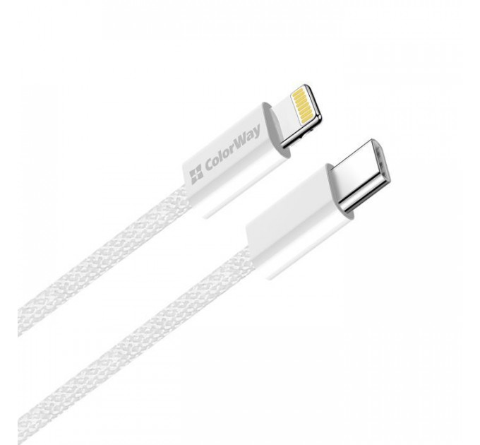 Дата кабель USB-C to Lightning 2.0m PD 27W braided gray ColorWay (CW-CBPDCL068-GR)