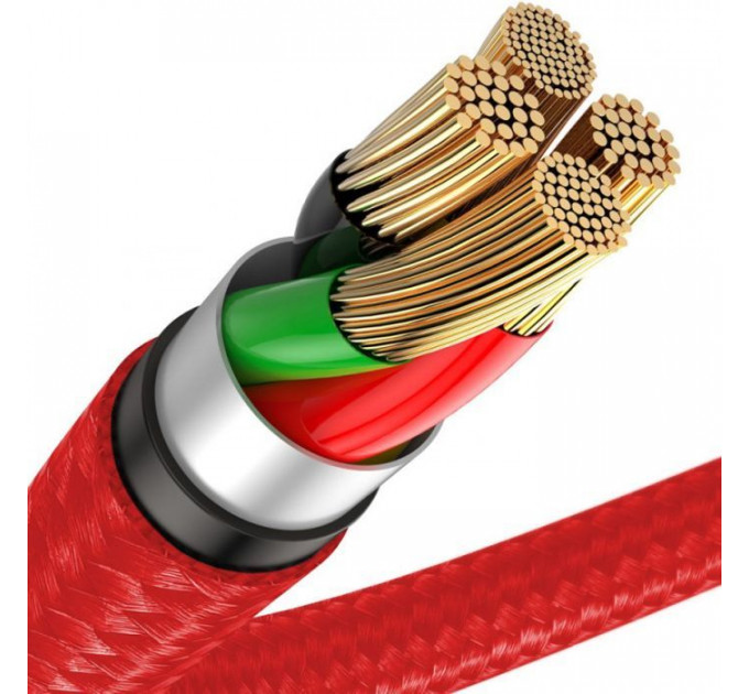 Дата кабель USB 2.0 AM to Lightning 1.0m 2.4A red Baseus (CALSP-B09)