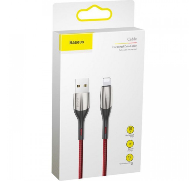 Дата кабель USB 2.0 AM to Lightning 1.0m 2.4A red Baseus (CALSP-B09)