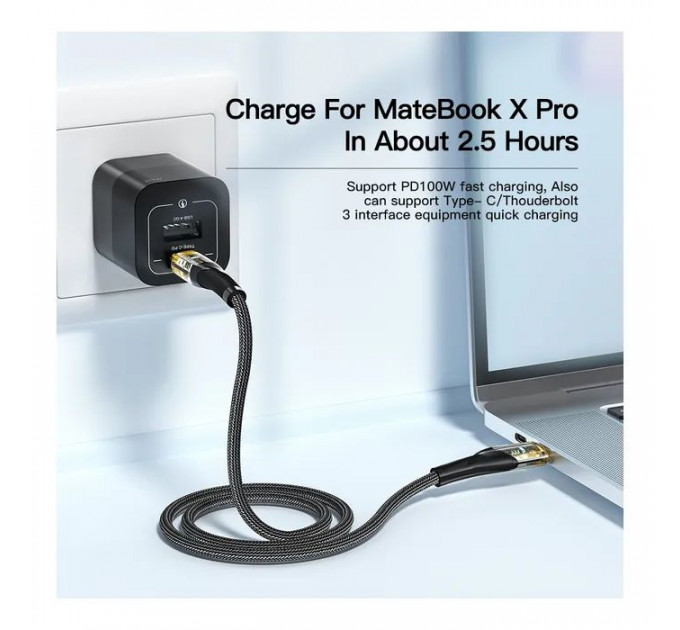 Дата кабель USB-C to USB-C 1.0m 100W blue Essager (EXCTT1-XJ03-P)