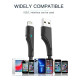 Дата кабель USB 2.0 AM to Lightning 0.25m 2.4A black Essager (EXCL-LSB01)