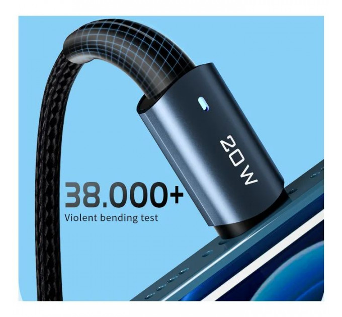 Дата кабель USB-C to Lightning 2.0m 20W black Essager (EXCTL-CGA01)