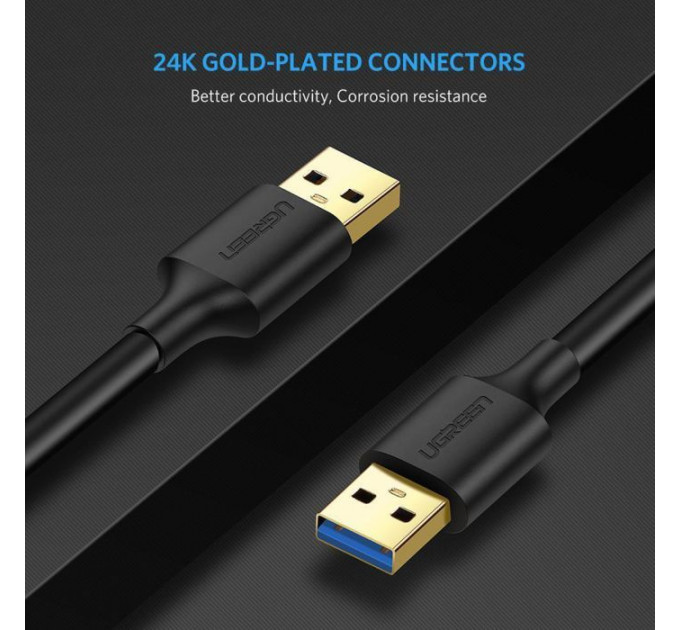 Дата кабель USB 3.0 AM\/AM 0.5m US128 black Ugreen (10369)